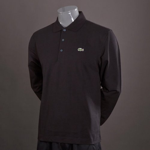 Lacoste L1330 Long Sleeved Polo Shirt Black for Men